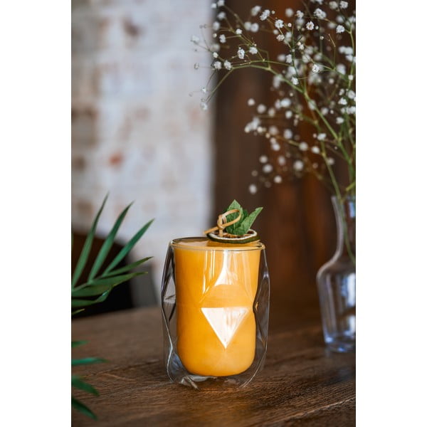 Sada 2 dvoustěnných sklenic na latté Vialli Design Geo, 250 ml-image-4