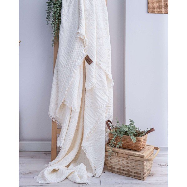 Krémový přehoz 260x240 cm Oscar  – Mijolnir-image-4
