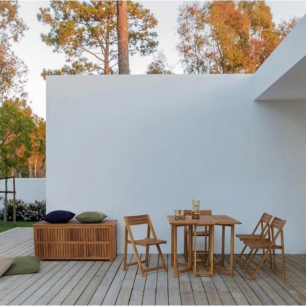 Dřevěný zahradní úložný box v přírodní barvě Noemi  – Bizzotto-image-1