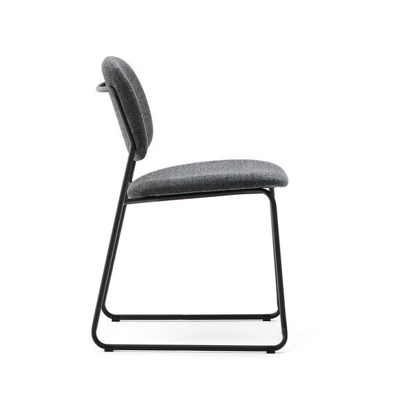 Tmavě šedá kovová stohovatelná jídelní židle Meli – Kave Home-image-3