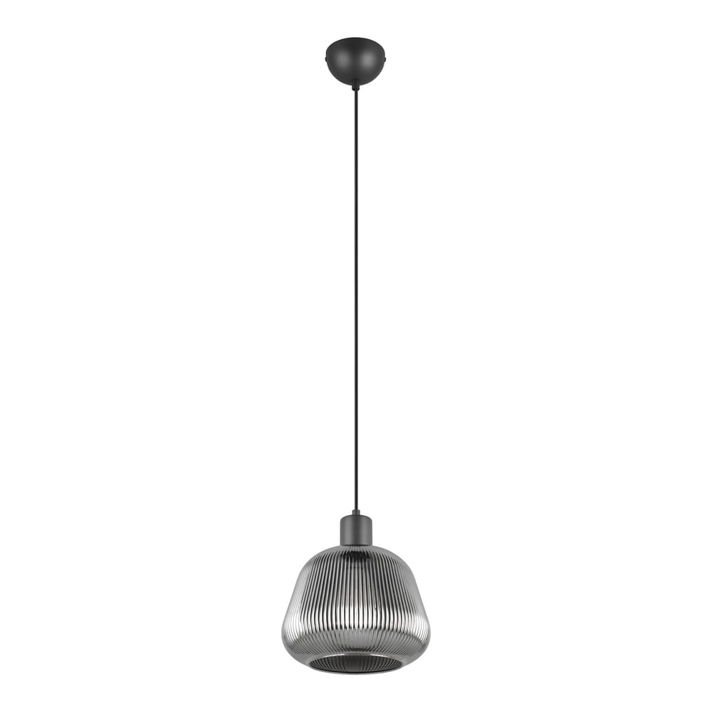 Černé závěsné svítidlo se skleněným stínidlem ø 22 cm Tarifa – Trio