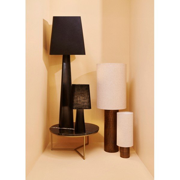 Černá stojací lampa s textilním stínidlem (výška 151 cm) Tripura – Bizzotto-image-1