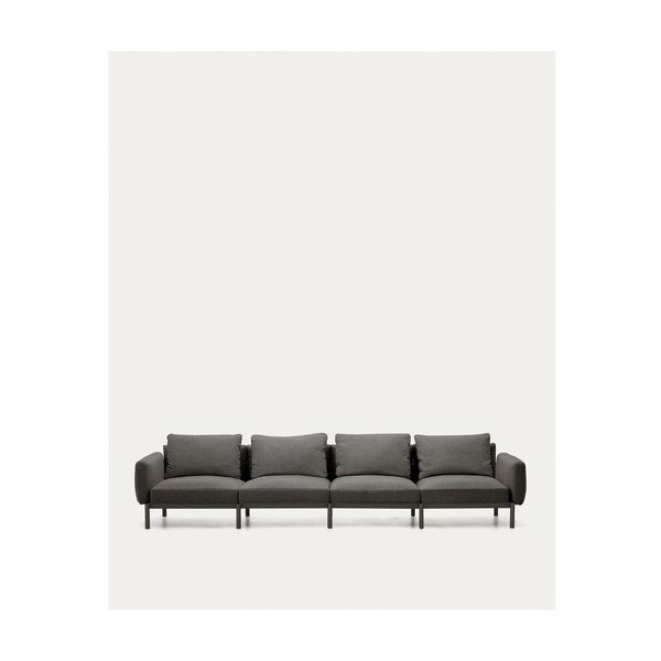 Tmavě šedá zahradní modulární pohovka 370 cm Sorells – Kave Home-image-4