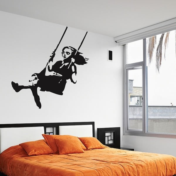 Samolepka na zeď Girl Swinging by Banksy