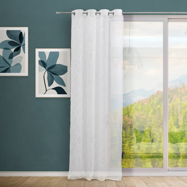 Bílá/ve stříbrné barvě záclona 140x260 cm Buds – Casa Selección-image-1