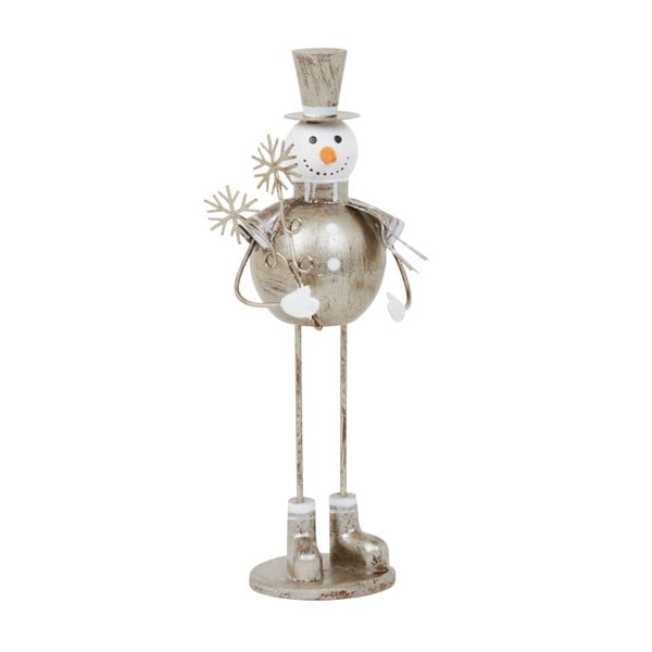 Dekorace Archipelago Silver Snowman With Snowflake, 19 cm