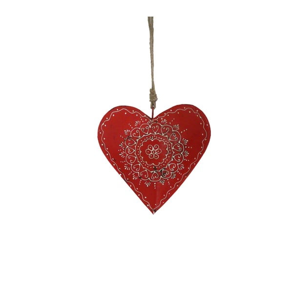 Závěsná dekorace ve tvaru srdce Antic Line Red Warm