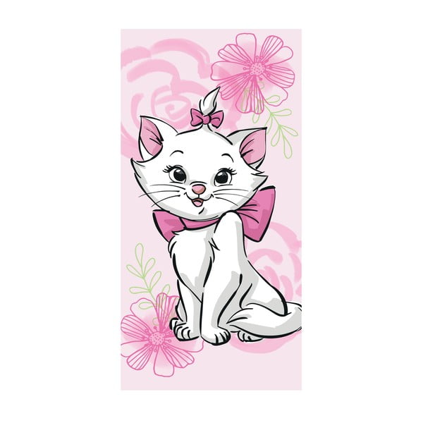 Růžová bavlněná dětská osuška 70x140 cm Marie Cat – Jerry Fabrics
