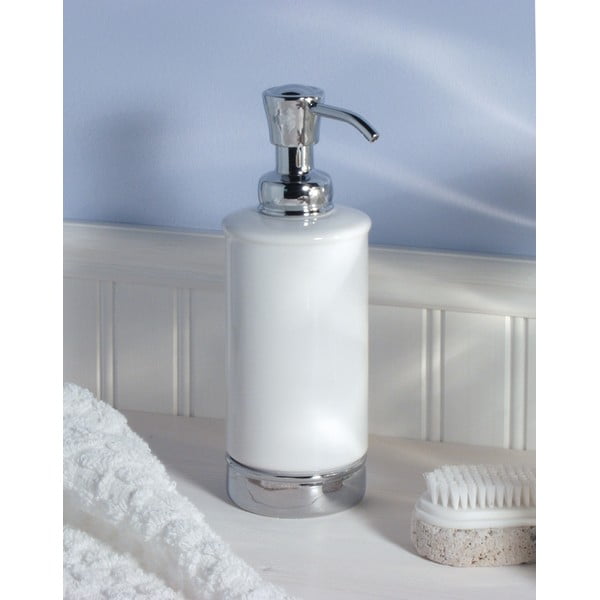 Bílý zásobník na mýdlo s pumpičkou iDesign York-image-1