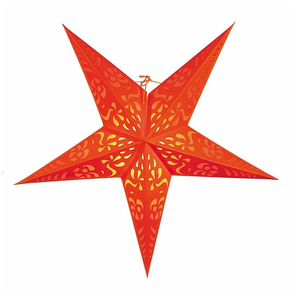Závěsná dekorativní hvězda Five Orange, 60 cm