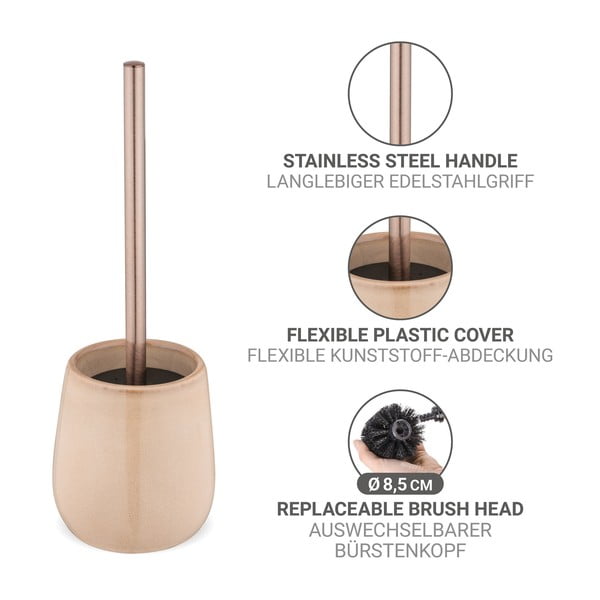 Béžová keramická WC štětka Sirmione – Wenko-image-3