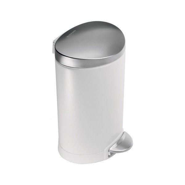 Bílý koupelnový koš simplehuman, 6 l