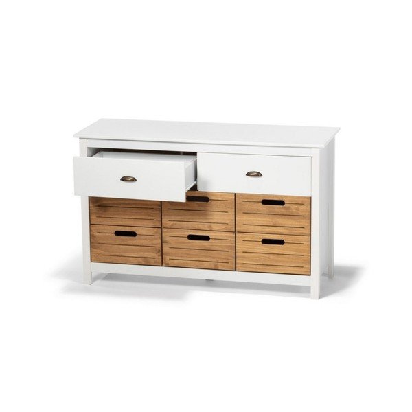 Bílá komoda z borovicového dřeva s 8 šuplíky Bonami Essentials Ibiza-image-3