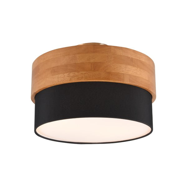 Stropní svítidlo v černo-přírodní barvě s textilním stínidlem Seasons – Trio-image-1