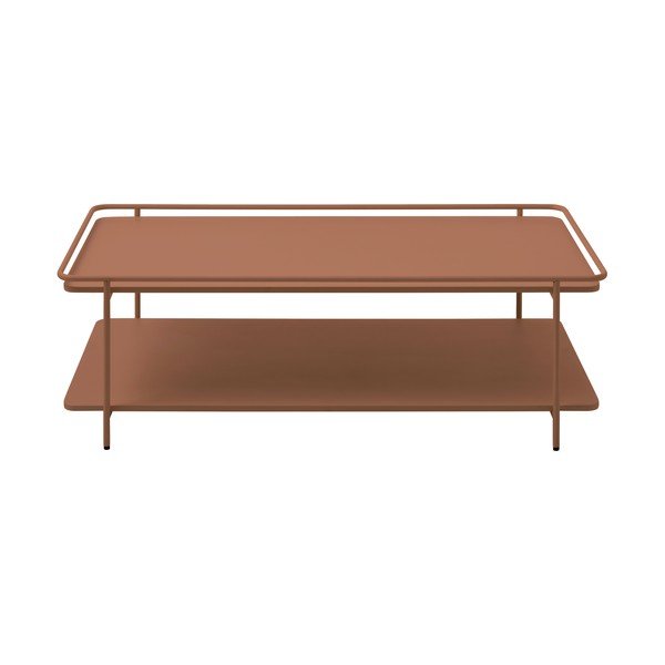 Kovový konferenční stolek v terakotové barvě 55x110 cm Yuba – Unique Furniture