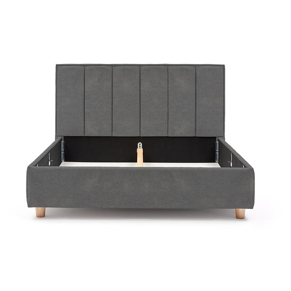 Světle šedá dvoulůžková postel s roštem a úložným prostorem ProSpánek Wega, 180 x 200 cm-image-3