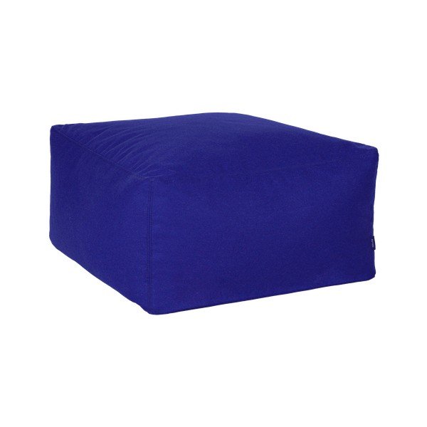 Modrý vlněný taburet Keno – noo.ma