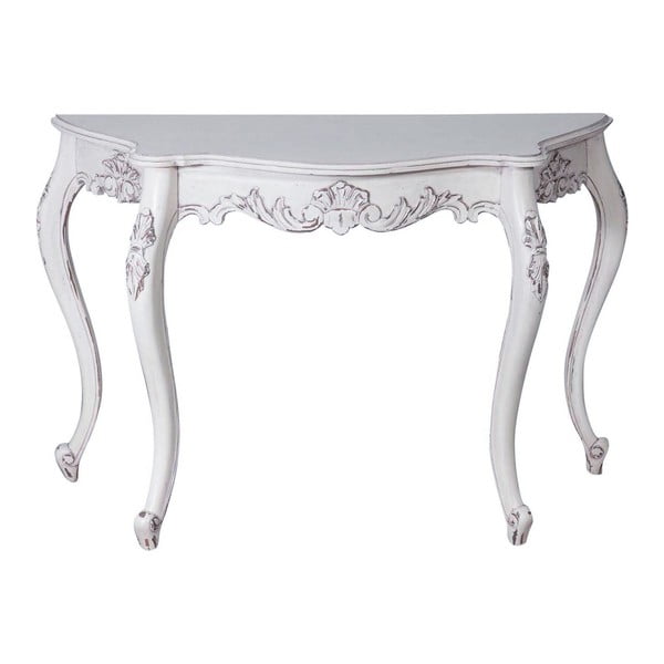 Bílý konzolový stolek z mahagonového dřeva Biscottini Luisa