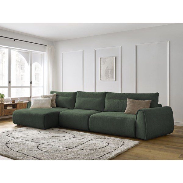 Tmavě zelená rohová pohovka Aden – Bobochic Paris-image-1