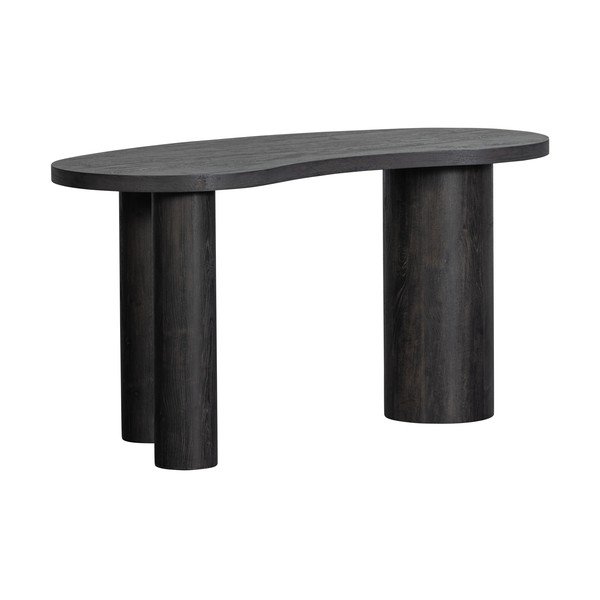 Tmavě hnědý konzolový stolek v dekoru borovice 70x150 cm Maan – WOOOD-image-3