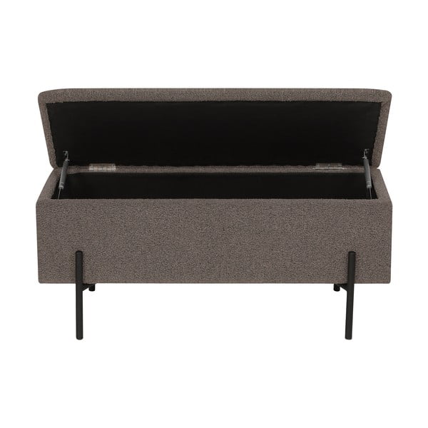 Hnědá lavice z textilie bouclé Watford – House Nordic-image-2