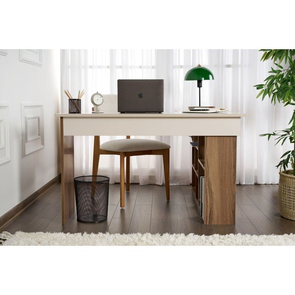Rohový pracovní stůl v dekoru ořechu 120x130 cm Vesper – Kalune Design-image-3
