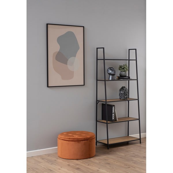 Měděně oranžový sametový puf Actona Retina, ⌀ 60 cm-image-3