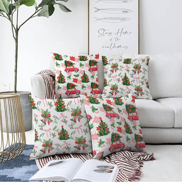 Povlaky na polštáře v sadě 4 ks s vánočním motivem 43x43 cm – Mila Home-image-1