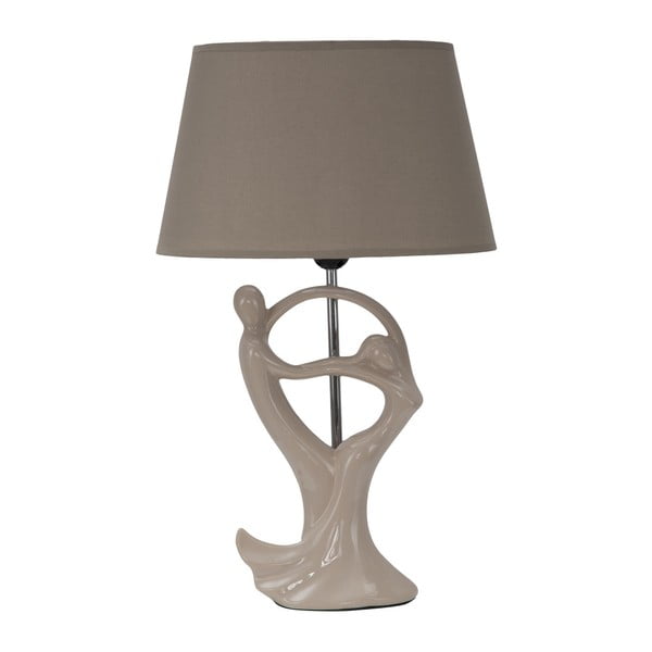 Béžová stolní keramická lampa Mauro Ferretti Moselle, 50 cm