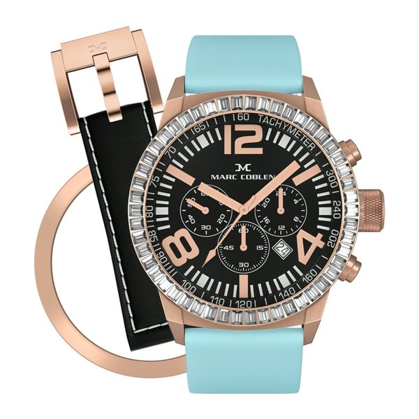 Dámské hodinky Marc Coblen s páskem a kroužkem navíc P110