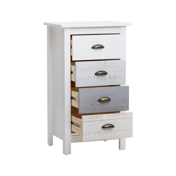 Vysoká bílo-šedá komoda se 4 šuplíky Marckeric Romantica, 46 x 80 cm-image-4