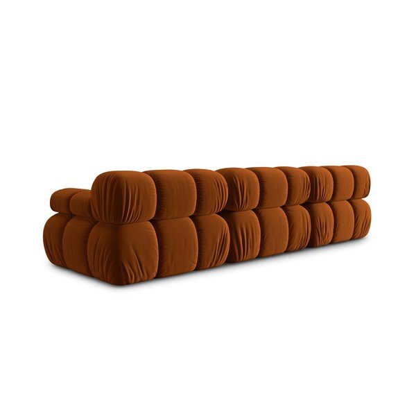 Oranžová sametová pohovka 282 cm Bellis – Micadoni Home-image-4