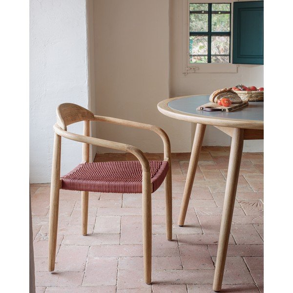 Zahradní židle z eukalyptového dřeva s područkami Kave Home Glynis-image-1