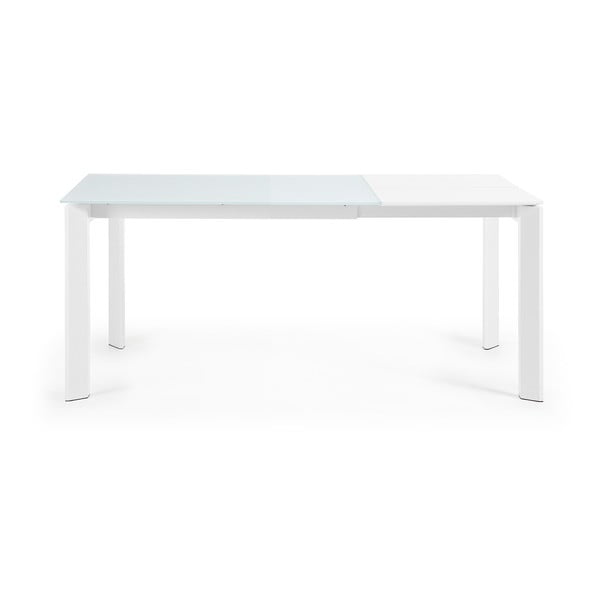 Rozkládací jídelní stůl s přídavnou deskou se skleněnou deskou 80x120 cm Axis – Kave Home-image-3