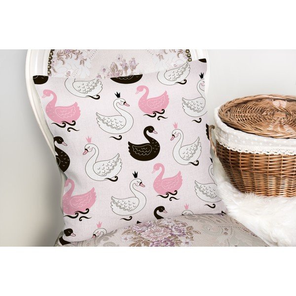 Povlak na polštář s příměsí bavlny Minimalist Cushion Covers Pink Background Kind Animals, 45 x 45 cm-image-1