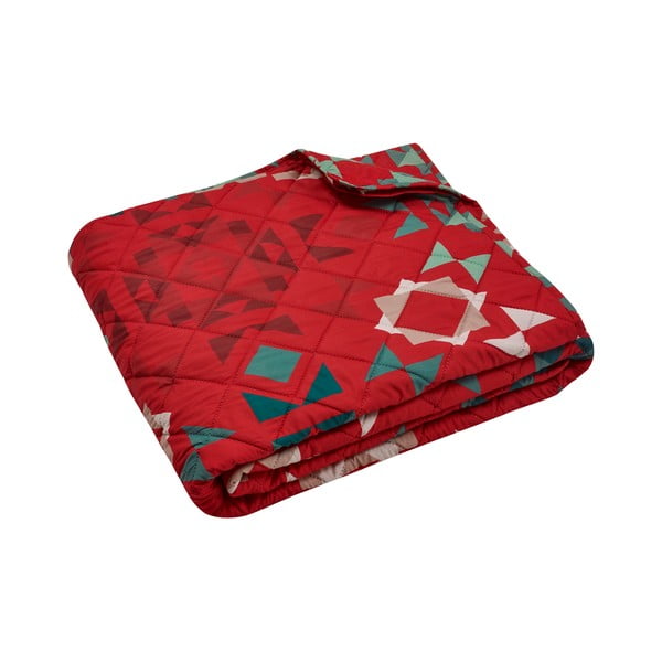Červený prošívaný přehoz 220x230 cm Patchwork – Catherine Lansfield