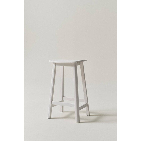 Bílá barová stolička z jasanového dřeva (výška sedáku 65 cm) Selene – Jotex-image-1