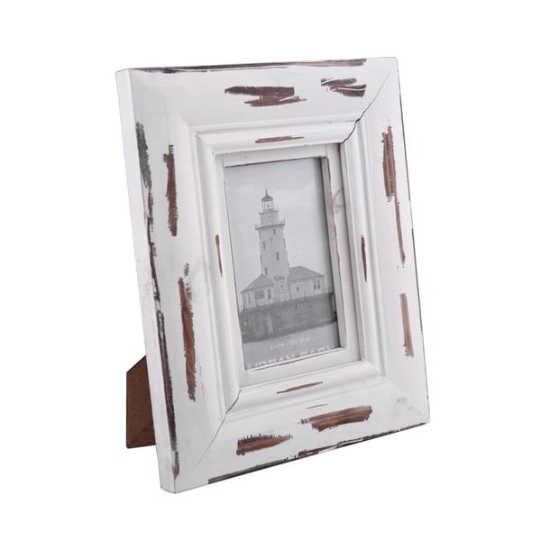 Bílý dřevěný fotorámeček Ego Dekor, na fotografii 13 x 18 cm