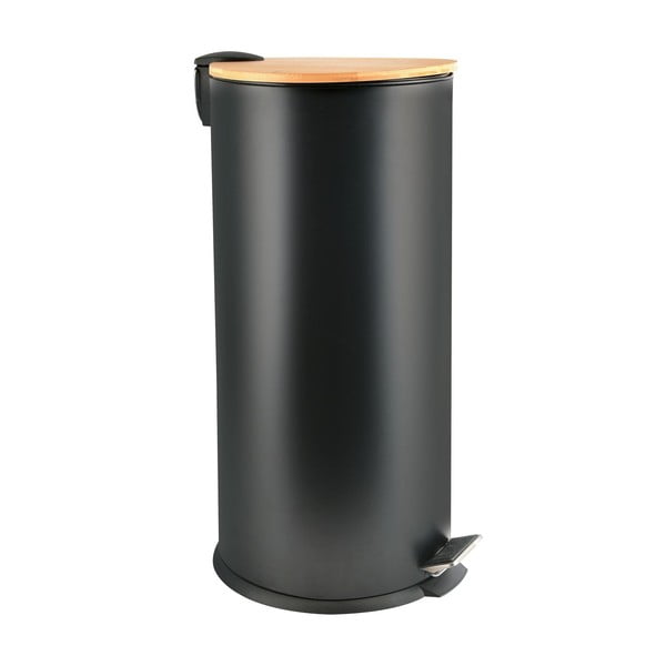 Matně černý nášlapný ocelový odpadkový koš 30 l   Adonis – Spirella