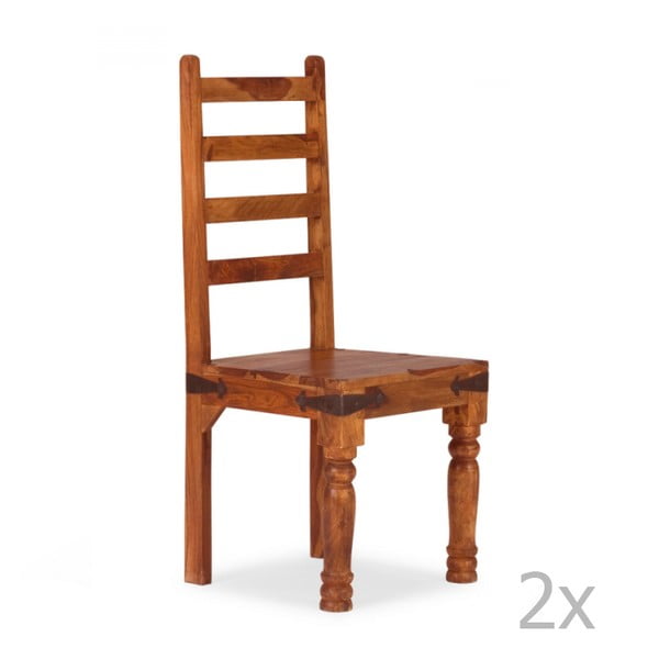 Sada 2 jídelních židlí z palisandrového dřeva Massive Home Nicco Honey
