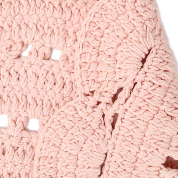 Růžový ručně háčkovaný koberec z bavlny Nattiot Alma, ø 120 cm-image-4