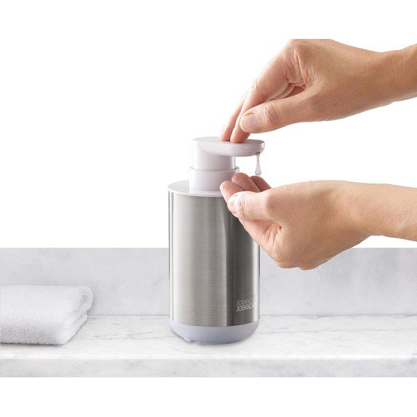Dávkovač mýdla z nerezové oceli ve stříbrné barvě 300 ml Duo Steel – Joseph Joseph-image-4