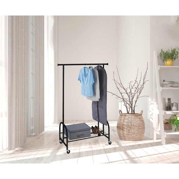 Černý kovový stojan na oblečení Wenko Profi-image-1