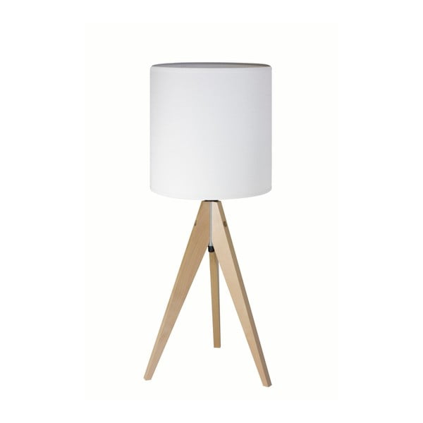 Bílá stolní lampa 4room Artist, bříza, Ø 25 cm