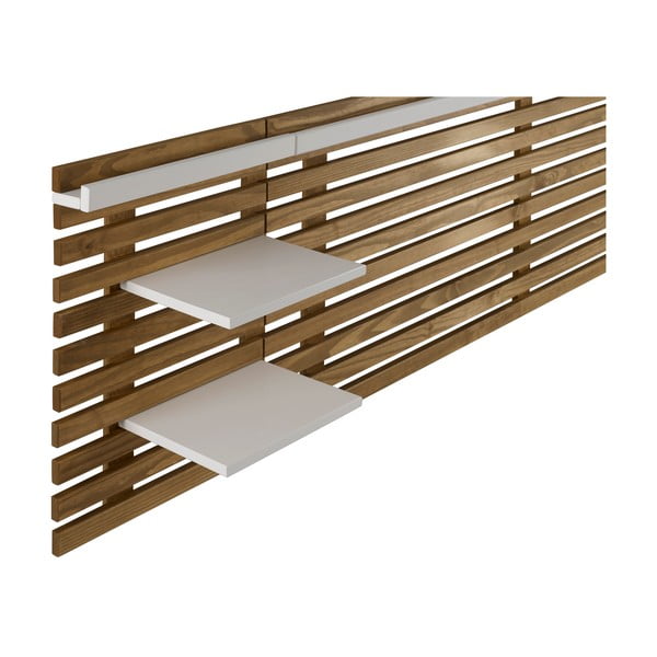 Bílé/přírodní čelo postele z borovicového dřeva 240x62 cm Nidra – Marckeric-image-4