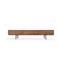 Hnědý TV stolek z ořechového dřeva 220x45x45 cm Fawn – Gazzda