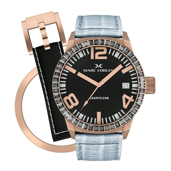 Dámské hodinky Marc Coblen s páskem a kroužkem navíc P85