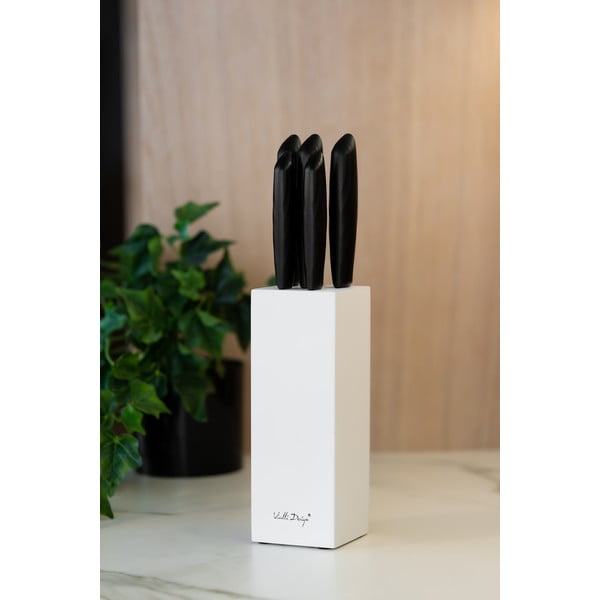 Sada 5 nožů v bílém držáku Vialli Design Caro-image-1