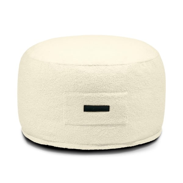 Krémový taburet z textilie bouclé Om 60 – SLOWDOWN