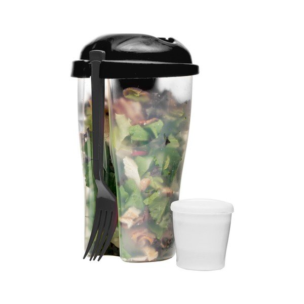 Černá dóza na salát s vidličkou Sagaform To Go, 0,8 l-image-1